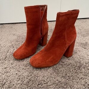 Urban outfitters burnt red ankle booties